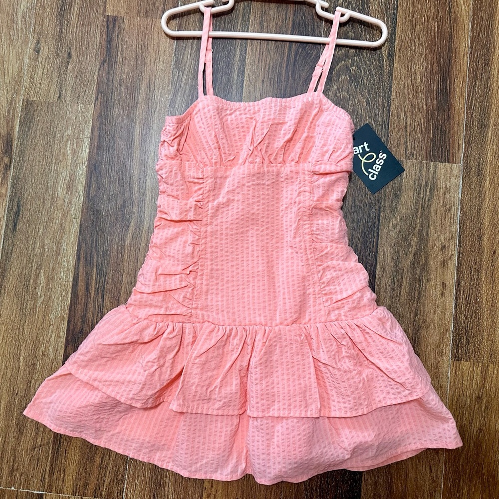 Art Class Coral Textured Dress
